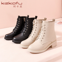 珂卡芙马丁靴女英伦风2019新款短靴ins潮百搭加绒秋鞋粗跟靴子女