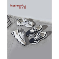 珂卡芙熊猫鞋休闲运动鞋2019秋冬新款女鞋中跟老爹鞋
