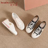 珂卡芙2019秋季新款简约休闲运动鞋贝壳头饼干鞋女百搭平底女鞋
