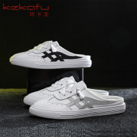 珂卡芙2019秋季新款ins潮懒人鞋女网红小白鞋女百搭包头半拖鞋女