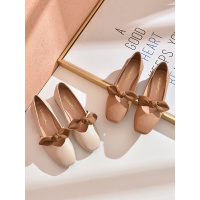 珂卡芙玛丽珍鞋女秋季蝴蝶结单鞋方头奶奶鞋粗跟女鞋2019新款单鞋