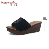 珂卡芙拖鞋女夏季新款坡跟凉拖韩版厚底松糕鞋女