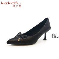 珂卡芙性感尖头单鞋女春季新款潮百搭高跟鞋女浅口细跟女鞋