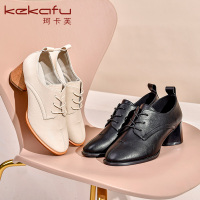 珂卡芙粗跟鞋2020春季新款百搭时装鞋淑女风温柔舒适女鞋