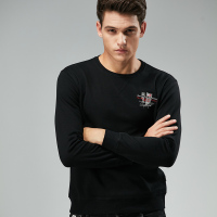 吉普男装正品2018秋冬新款运动休闲男装男士圆领套头卫衣