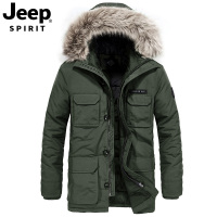 吉普男装正品2018新款棉衣棉服男士中长款秋冬季保暖外套