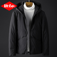 Lee Cooper2018新款棉衣男加厚保暖韩版短款连帽加绒羽绒棉服