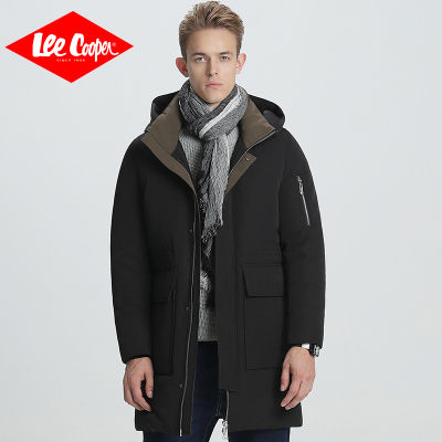 Lee Cooper2018新款韩版帅气学生羽绒服中长款冬季加厚保暖羽绒外套