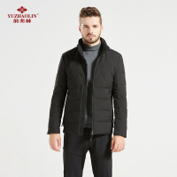 俞兆林秋冬新款男士立领加厚保暖纯色中青年中长款羽绒服S1707