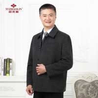 俞兆林秋冬款爸爸装中老年男士外套毛呢夹克翻领羊毛呢上衣MSL588