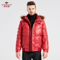 俞兆林貉子毛领羽绒服男短款学生青年潮修身韩版休闲潮流X2013