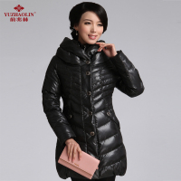 俞兆林秋冬新款轻薄中年妈妈羽绒服女中长款收腰修身外套X2108