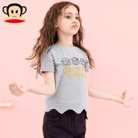 大嘴猴儿童短袖T恤衫新款夏季卡通棉上衣女童休闲夏装半袖波浪