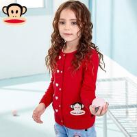 大嘴猴童装女童毛衣开衫中大童毛衫秋装新款童装儿童线衣针织衫女