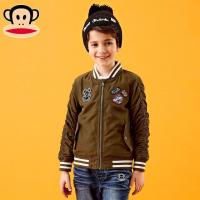 大嘴猴童装棒球衫秋冬新款中大童夹克衫男童 韩版棒球服 潮