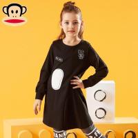 大嘴猴童装女童连衣裙中大童裙子长袖春秋装儿童休闲裙