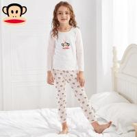大嘴猴女童纯棉薄款保暖内衣套装中大儿童宝宝秋衣秋裤棉毛衫睡衣