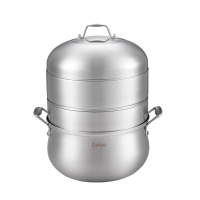 德国厨具Debo德铂克里斯不锈钢三层蒸锅汤锅蒸汤锅两用防窜味加厚复合底30cm