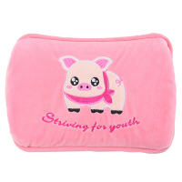 暖咖暖手宝 水晶绒电热水袋暖水袋贴身暖贴暖宝宝已注水 喜猪