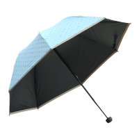 天堂伞 UPF50+（遇光变色）黑胶丝印点花三折蘑菇晴雨伞太阳伞 L30075EL.蓝色