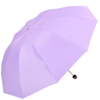 天堂伞 加大双人61cm*10骨三折银胶防晒晴雨伞遮阳伞商务伞 33323E紫兰红
