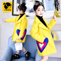 女童风衣外套2018新款冬装童装韩版中长款上衣小女孩中大童潮大衣