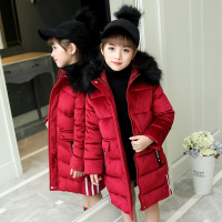 女童棉服2018新款冬装童装外套韩版中大童加厚保暖中长款毛领棉衣