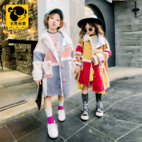 童装女童呢子大衣2018新款冬装中大童外套中长款加绒上衣休闲衣服