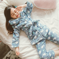 儿童睡衣女童法兰绒珊瑚绒长袖冬季中大童公主加厚家居服洋气套装