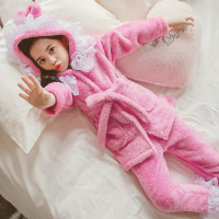 儿童睡衣女童珊瑚绒加厚款套装公主中大童法兰绒保暖长款家居服