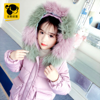 童装女童棉衣2018新款儿童洋气上衣韩版中大童加厚中长款棉袄外套