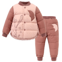 卡伴（Curbblan）婴童服装儿童羽绒服百搭款童装儿童秋羽绒兔子印花内胆套装