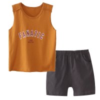 卡伴(Curbblan)童装儿童夏季卡通休闲背心男童套装夏季T恤背心套装2件适合身高90-130cm