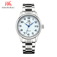 上海手表SHANGHAI 全自动机械机芯表休闲时尚日历商务手表 时尚情侣手表钢带腕表x629
