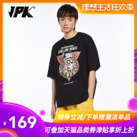 JPK原创潮牌大码男装夏季加大卡通漫画印花圆领纯棉短袖T恤女国潮