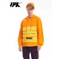 JPK原创潮牌男女同款情侣橙色连帽口袋机能宽松秋冬男士休闲卫衣