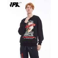 JPK原创设计师男女同款潮牌个性搞笑印花黑色休闲慵懒风套头卫衣