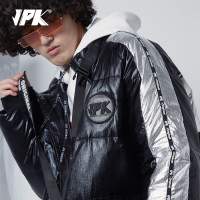 JPK潮牌男士银色拼接oversize面包服国潮机能羽绒服大码冬季加厚