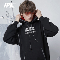 JPK原创潮牌设计国潮男女秋冬ins橙黑色慵懒风bf休闲宽松加绒卫衣
