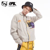 TT同款JPK原创潮牌国潮复古男士衬衣宽松拉链设计长袖衬衫大码