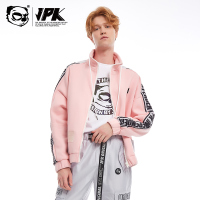 JPK设计原创潮牌男女情侣国潮印花无帽大码加绒宽松加绒开衫卫衣