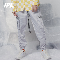 JPK原创潮牌男装大码宽松银灰色国潮ins加大卫裤休闲裤长裤子男士