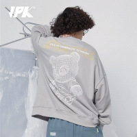 JPK19年秋冬 潮牌嘻哈街头大码宽松套头灰色卫衣男女同款男士