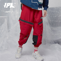 JPK秋冬 原创潮牌红色工装束脚小脚裤哈伦嘻哈休闲长裤男裤子