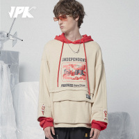 JPK秋冬 原创潮牌大码男装休闲嘻哈宽松加大连帽卫衣外套情侣