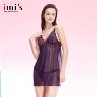 IMIS 爱美丽女家居服 性感蕾丝诱惑吊裙睡裙T裤套装