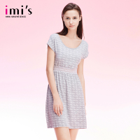 IMIS 爱美丽女士内衣 圆领羽绵质插杯短袖中裙睡裙