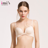 IMIS爱美丽女士内衣 无钢圈蝴蝶杯深V加加厚模杯文胸IM17APC1