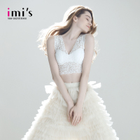 IMIS爱美丽女内衣 美背薄款蕾丝全罩杯背心式bralette无托文胸IM17ALU6