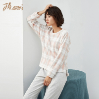 顶瓜瓜秋冬季珊瑚绒睡衣女套头长袖舒适保暖法兰绒休闲家居服套装